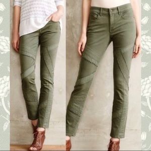 Anthropologie Pilcro Green Moto Stet Pants, Size 28